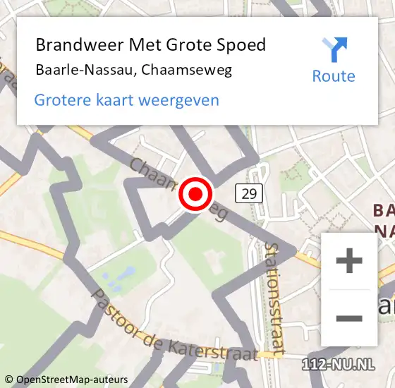 Locatie op kaart van de 112 melding: Brandweer Met Grote Spoed Naar Baarle-Nassau, Chaamseweg op 23 november 2023 13:49