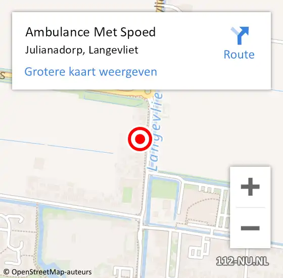 Locatie op kaart van de 112 melding: Ambulance Met Spoed Naar Julianadorp, Langevliet op 23 november 2023 13:55