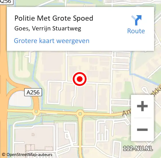 Locatie op kaart van de 112 melding: Politie Met Grote Spoed Naar Goes, Verrijn Stuartweg op 23 november 2023 13:57