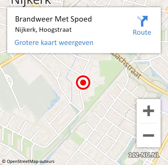 Locatie op kaart van de 112 melding: Brandweer Met Spoed Naar Nijkerk, Hoogstraat op 23 november 2023 14:08