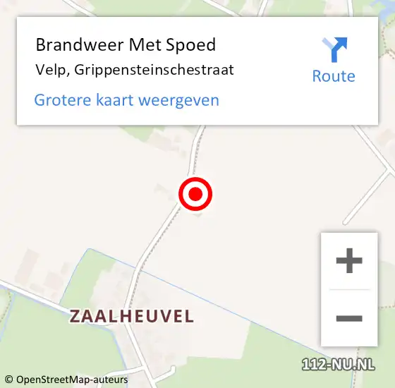 Locatie op kaart van de 112 melding: Brandweer Met Spoed Naar Velp, Grippensteinschestraat op 23 november 2023 14:58