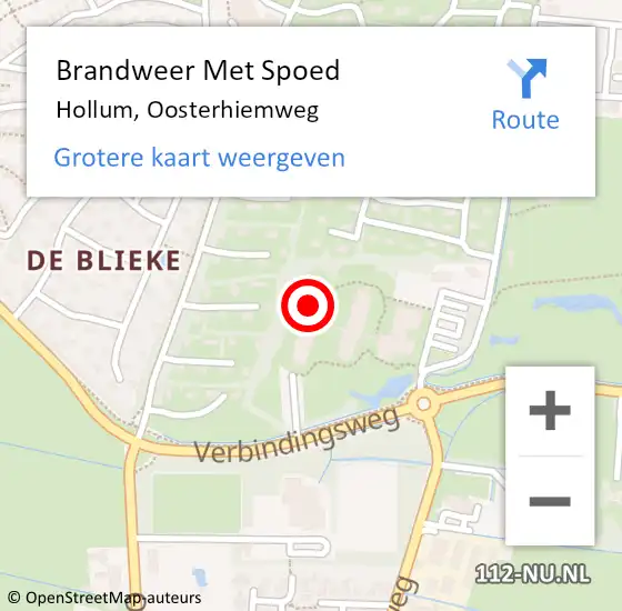Locatie op kaart van de 112 melding: Brandweer Met Spoed Naar Hollum, Oosterhiemweg op 23 november 2023 15:09