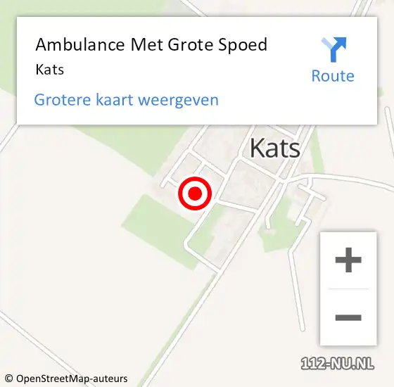 Locatie op kaart van de 112 melding: Ambulance Met Grote Spoed Naar Kats op 23 november 2023 15:21
