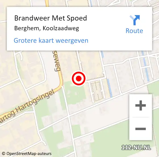 Locatie op kaart van de 112 melding: Brandweer Met Spoed Naar Berghem, Koolzaadweg op 23 november 2023 15:36