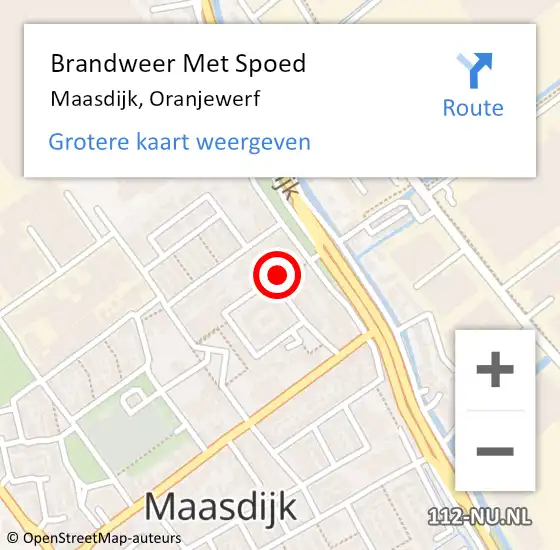 Locatie op kaart van de 112 melding: Brandweer Met Spoed Naar Maasdijk, Oranjewerf op 23 november 2023 16:26