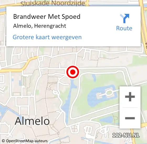 Locatie op kaart van de 112 melding: Brandweer Met Spoed Naar Almelo, Herengracht op 23 november 2023 16:46