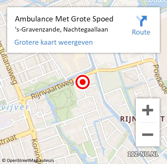 Locatie op kaart van de 112 melding: Ambulance Met Grote Spoed Naar 's-Gravenzande, Nachtegaallaan op 23 november 2023 17:11