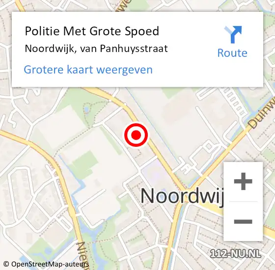 Locatie op kaart van de 112 melding: Politie Met Grote Spoed Naar Noordwijk, van Panhuysstraat op 23 november 2023 17:40