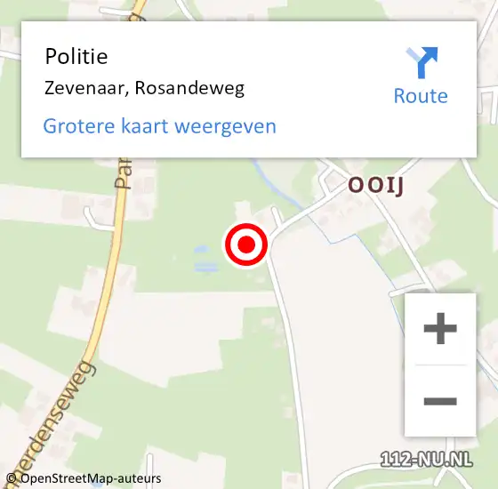 Locatie op kaart van de 112 melding: Politie Zevenaar, Rosandeweg op 23 november 2023 18:06