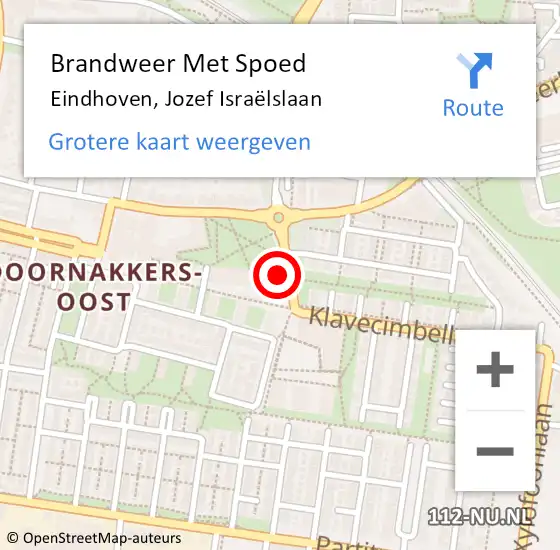 Locatie op kaart van de 112 melding: Brandweer Met Spoed Naar Eindhoven, Jozef Israëlslaan op 23 november 2023 18:20