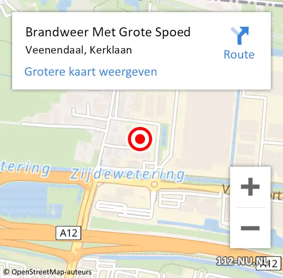 Locatie op kaart van de 112 melding: Brandweer Met Grote Spoed Naar Veenendaal, Kerklaan op 23 november 2023 18:22