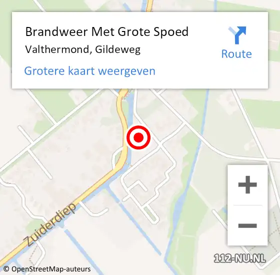 Locatie op kaart van de 112 melding: Brandweer Met Grote Spoed Naar Valthermond, Gildeweg op 16 september 2014 11:27