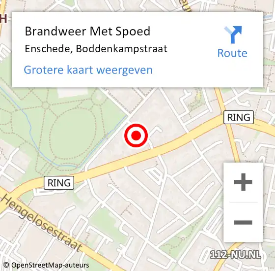 Locatie op kaart van de 112 melding: Brandweer Met Spoed Naar Enschede, Boddenkampstraat op 23 november 2023 19:12