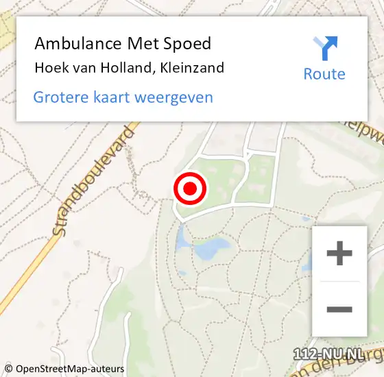 Locatie op kaart van de 112 melding: Ambulance Met Spoed Naar Hoek van Holland, Kleinzand op 23 november 2023 19:15