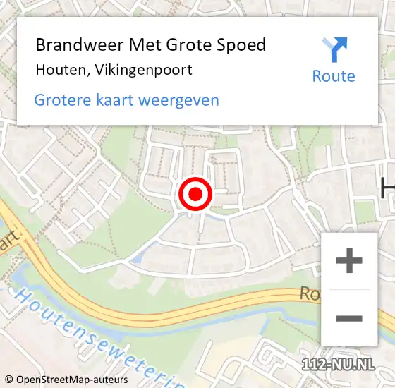 Locatie op kaart van de 112 melding: Brandweer Met Grote Spoed Naar Houten, Vikingenpoort op 23 november 2023 19:40