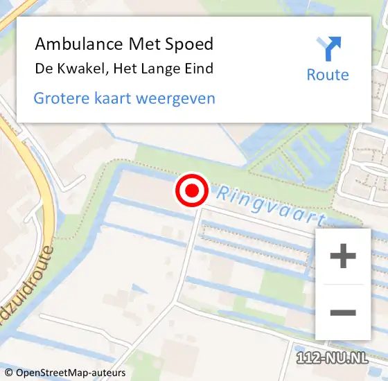 Locatie op kaart van de 112 melding: Ambulance Met Spoed Naar De Kwakel, Het Lange Eind op 23 november 2023 20:26