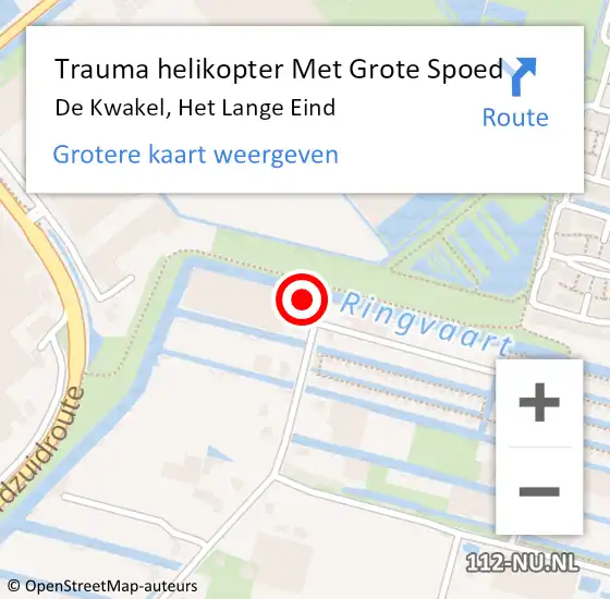 Locatie op kaart van de 112 melding: Trauma helikopter Met Grote Spoed Naar De Kwakel, Het Lange Eind op 23 november 2023 20:33