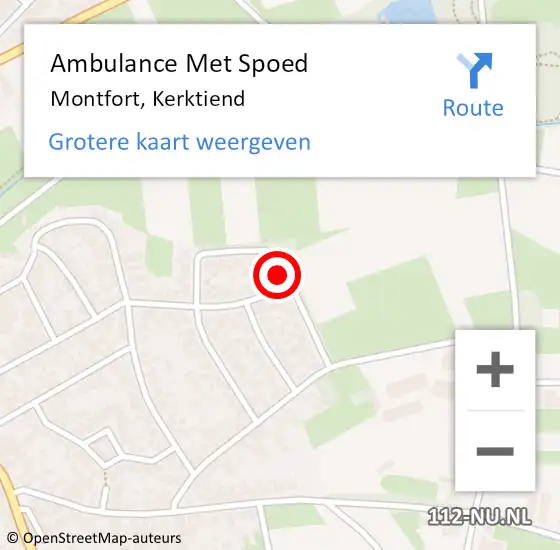 Locatie op kaart van de 112 melding: Ambulance Met Spoed Naar Montfort, Kerktiend op 23 november 2023 21:30