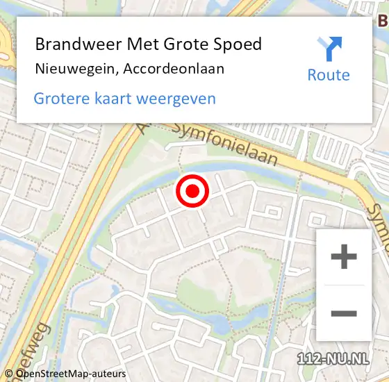 Locatie op kaart van de 112 melding: Brandweer Met Grote Spoed Naar Nieuwegein, Accordeonlaan op 23 november 2023 21:33