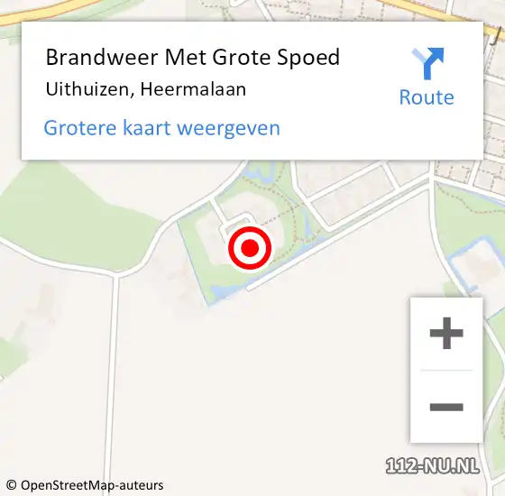 Locatie op kaart van de 112 melding: Brandweer Met Grote Spoed Naar Uithuizen, Heermalaan op 23 november 2023 22:00