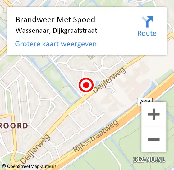 Locatie op kaart van de 112 melding: Brandweer Met Spoed Naar Wassenaar, Dijkgraafstraat op 23 november 2023 22:31