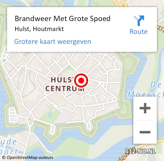 Locatie op kaart van de 112 melding: Brandweer Met Grote Spoed Naar Hulst, Cornelis de Vosplein op 24 november 2023 00:12