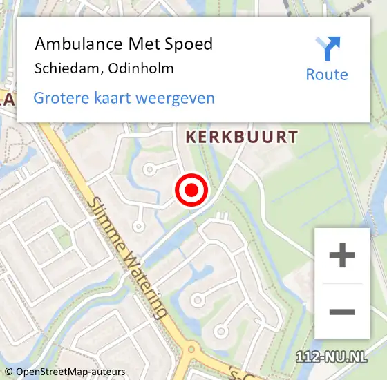 Locatie op kaart van de 112 melding: Ambulance Met Spoed Naar Schiedam, Odinholm op 24 november 2023 01:18