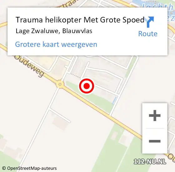 Locatie op kaart van de 112 melding: Trauma helikopter Met Grote Spoed Naar Lage Zwaluwe, Blauwvlas op 24 november 2023 02:47