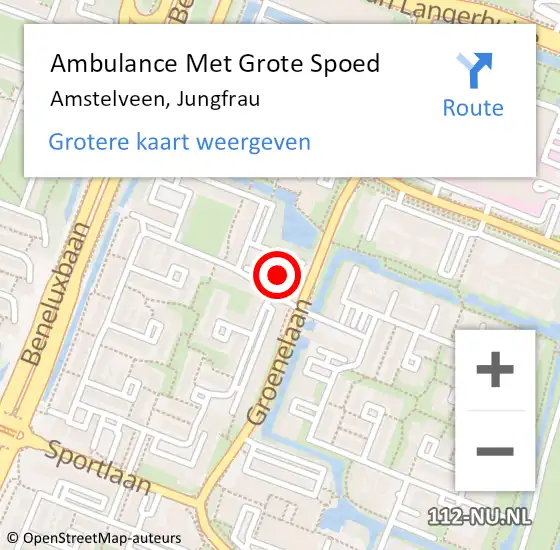 Locatie op kaart van de 112 melding: Ambulance Met Grote Spoed Naar Amstelveen, Jungfrau op 24 november 2023 04:53