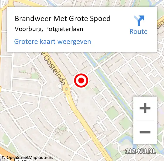 Locatie op kaart van de 112 melding: Brandweer Met Grote Spoed Naar Voorburg, Potgieterlaan op 24 november 2023 07:19