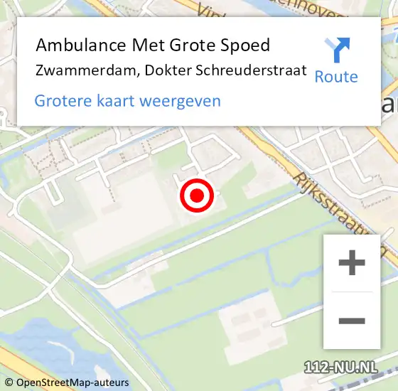 Locatie op kaart van de 112 melding: Ambulance Met Grote Spoed Naar Zwammerdam, Dokter Schreuderstraat op 24 november 2023 07:21