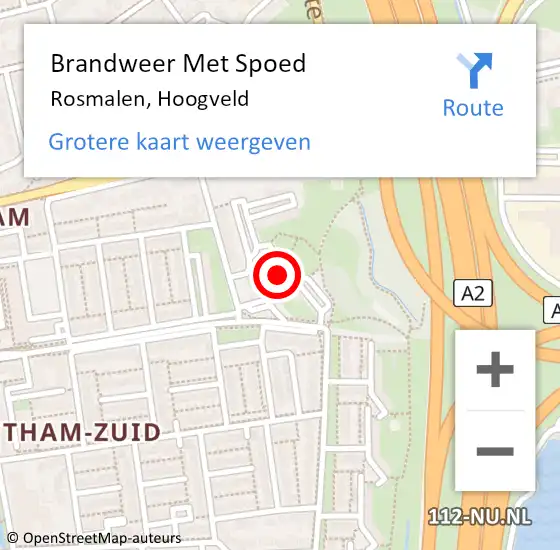 Locatie op kaart van de 112 melding: Brandweer Met Spoed Naar Rosmalen, Hoogveld op 24 november 2023 07:52