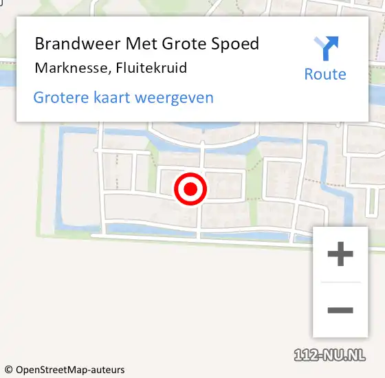 Locatie op kaart van de 112 melding: Brandweer Met Grote Spoed Naar Marknesse, Fluitekruid op 24 november 2023 08:27