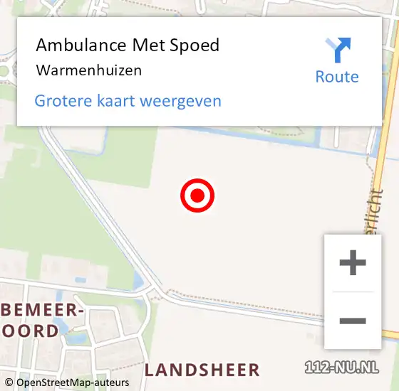 Locatie op kaart van de 112 melding: Ambulance Met Spoed Naar Warmenhuizen op 24 november 2023 08:32