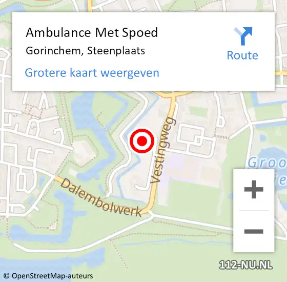 Locatie op kaart van de 112 melding: Ambulance Met Spoed Naar Gorinchem, Steenplaats op 24 november 2023 08:59