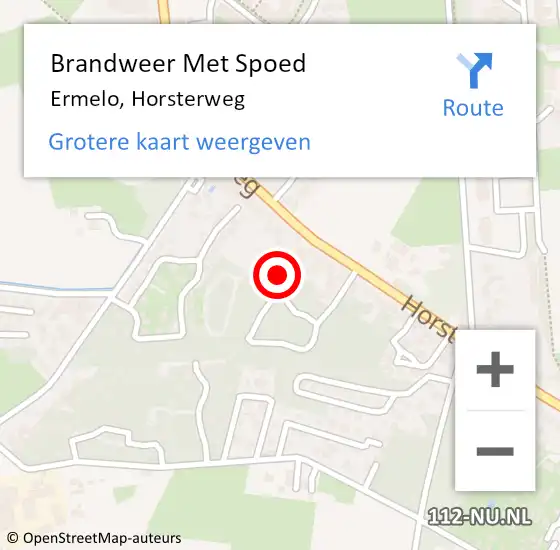 Locatie op kaart van de 112 melding: Brandweer Met Spoed Naar Ermelo, Horsterweg op 24 november 2023 09:04