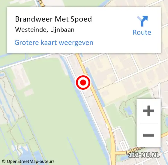 Locatie op kaart van de 112 melding: Brandweer Met Spoed Naar Westeinde, Lijnbaan op 16 september 2014 12:06