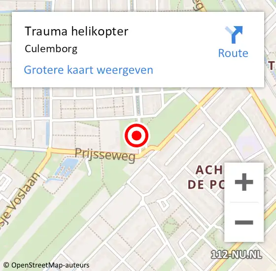 Locatie op kaart van de 112 melding: Trauma helikopter Culemborg op 24 november 2023 09:34