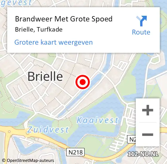 Locatie op kaart van de 112 melding: Brandweer Met Grote Spoed Naar Brielle, Turfkade op 24 november 2023 10:01