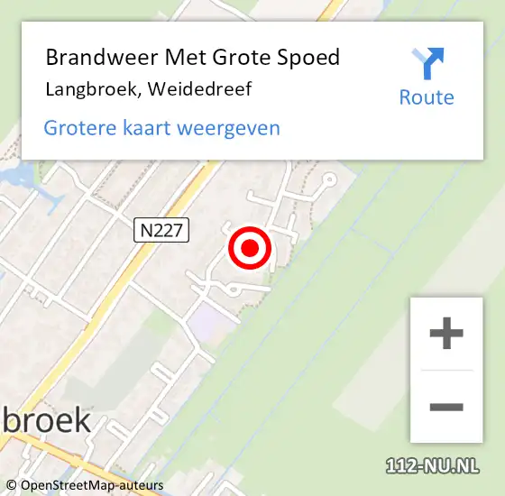 Locatie op kaart van de 112 melding: Brandweer Met Grote Spoed Naar Langbroek, Weidedreef op 24 november 2023 10:05
