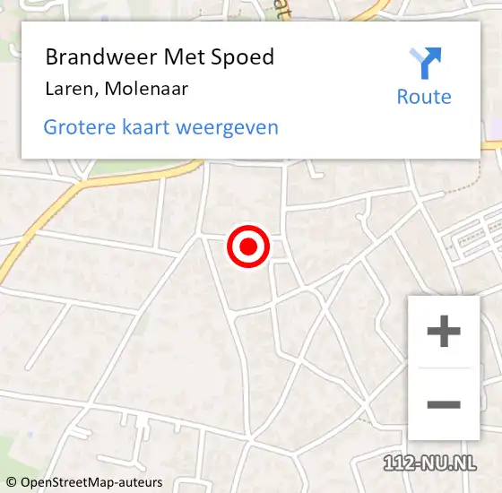 Locatie op kaart van de 112 melding: Brandweer Met Spoed Naar Laren, Molenaar op 24 november 2023 10:14