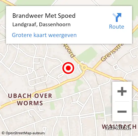 Locatie op kaart van de 112 melding: Brandweer Met Spoed Naar Landgraaf, Dassenhoorn op 24 november 2023 11:21