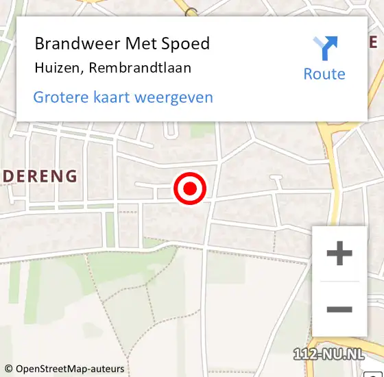 Locatie op kaart van de 112 melding: Brandweer Met Spoed Naar Huizen, Rembrandtlaan op 24 november 2023 11:46