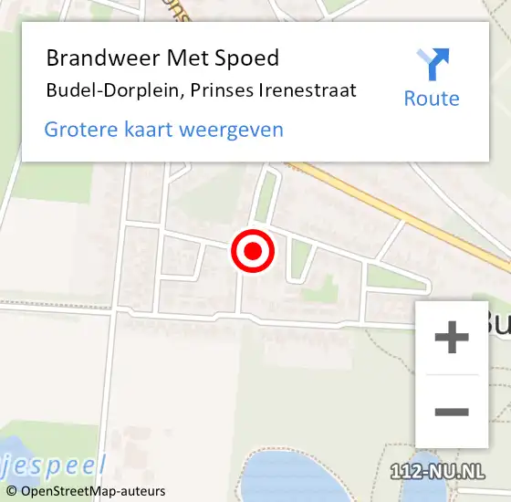 Locatie op kaart van de 112 melding: Brandweer Met Spoed Naar Budel-Dorplein, Prinses Irenestraat op 24 november 2023 11:52