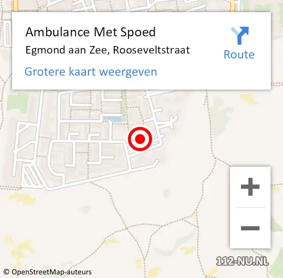 Locatie op kaart van de 112 melding: Ambulance Met Spoed Naar Egmond aan Zee, Rooseveltstraat op 24 november 2023 12:38