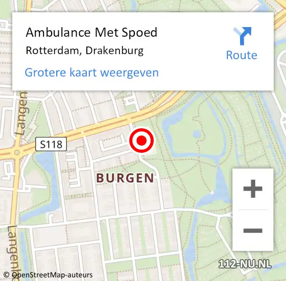 Locatie op kaart van de 112 melding: Ambulance Met Spoed Naar Rotterdam, Drakenburg op 24 november 2023 13:20