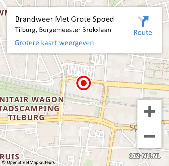 Locatie op kaart van de 112 melding: Brandweer Met Grote Spoed Naar Tilburg, Burgemeester Brokxlaan op 24 november 2023 13:38