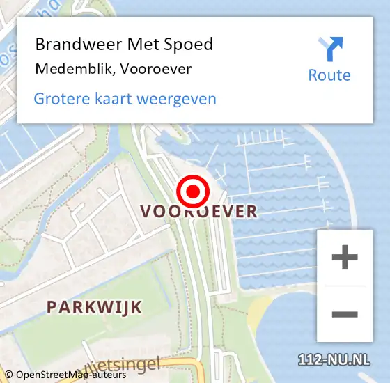 Locatie op kaart van de 112 melding: Brandweer Met Spoed Naar Medemblik, Vooroever op 24 november 2023 14:08