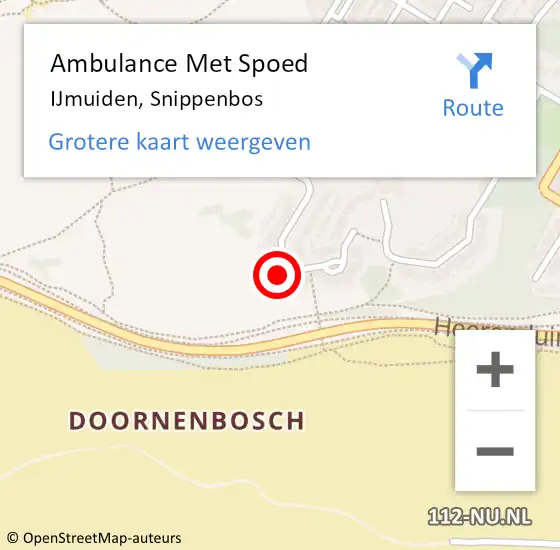 Locatie op kaart van de 112 melding: Ambulance Met Spoed Naar IJmuiden, Snippenbos op 24 november 2023 14:20