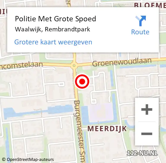 Locatie op kaart van de 112 melding: Politie Met Grote Spoed Naar Waalwijk, Rembrandtpark op 24 november 2023 15:20